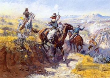  1906 Kunst - Rauchen sie aus 1906 Charles Marion Russell Indiana Cowboy